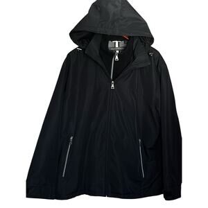WEATHERPROOF BLACK HOODED LINED JACKET COAT MENS SIZE XXL 2XL
